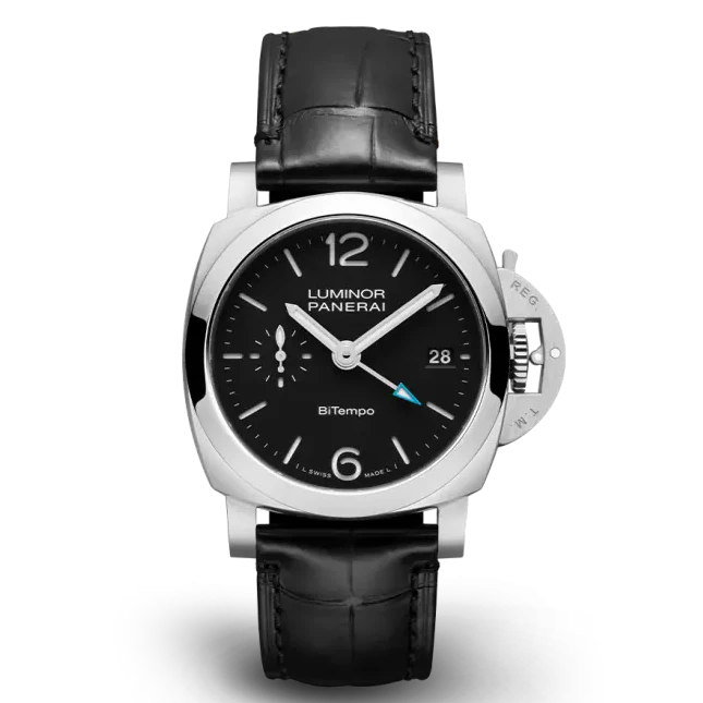 Panerai - PAM01365 Luminor Quaranta BiTempo Stainless Steel / Black Super Clone Swiss Machine